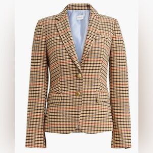 J Crew herringbone wool-blend schoolboy blazer
